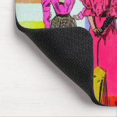 Gibson Girls in einem mondrianischen Muster Mousepad (Ecke)