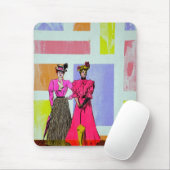 Gibson Girls in einem mondrianischen Muster Mousepad (Mit Mouse)