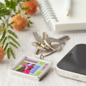 Gibson Girls in einem mondrianischen Muster Schlüsselanhänger (Seite)