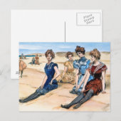 Gibson Girls on the Beach, 1900 Postkarte (Vorne/Hinten)