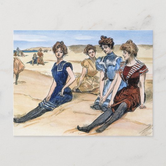 Gibson Girls on the Beach, 1900 Postkarte (Vorderseite)