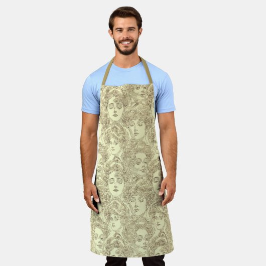 Gibson Girls Viktorianische Frauenmode Schürze (Getragen)