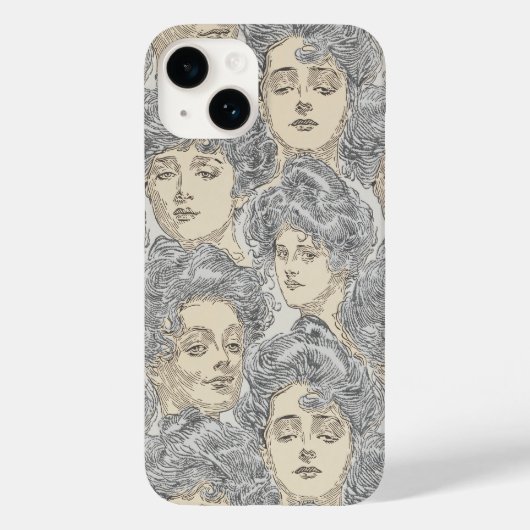 Gibson Girls viktorianische Illustration Case-Mate iPhone Hülle (Rückseite)