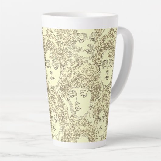 Gibson Girls viktorianische Illustration Milchtasse (Rechte Ecke)