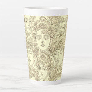 Gibson Girls viktorianische Illustration Milchtasse