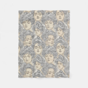 Gibson Girls Viktorianisches Frauenmuster Graupfir Fleecedecke