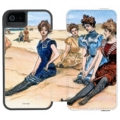 Gibson-Mädchen auf dem Strand, 1900 Incipio iPhone Geldbeutel-Hülle (Folio Geöffnet)