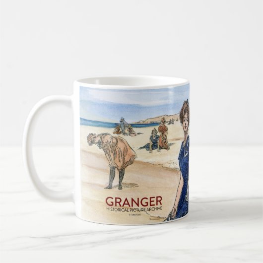 Gibson-Mädchen auf dem Strand, 1900 Kaffeetasse (Links)