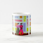Gibson-Mädchen in einem Mondrian Muster Kaffeetasse (Mittel)