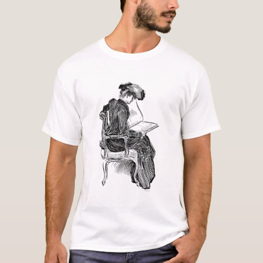 Gibson-Mädchen-Lesung T-Shirt (Vorderseite)