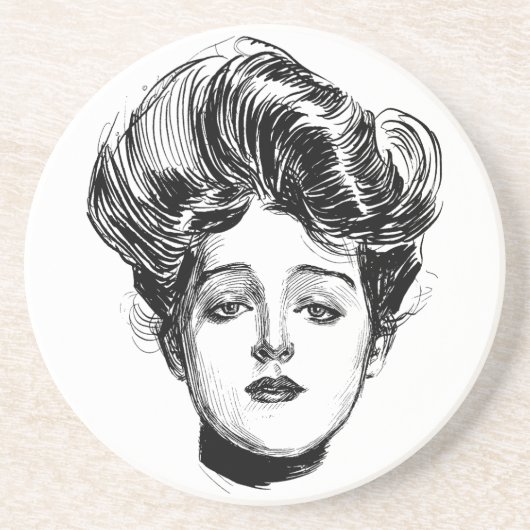 Gibson-Mädchen-Untersetzer Charles Dana Gibson Sandstein Untersetzer (Vorne)