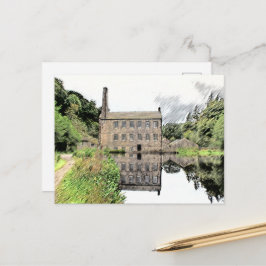 Gibson Mill: Artistic Pencil Sketch Postkarte