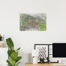 Gibson Mill, Hardcastle Crags Aquarell-Kunstwerk Poster