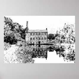 Gibson Mill, Hardcastle Crags Holzkohlezeichnung Poster