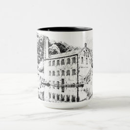 Gibson Mill, Hardcastle Crags Holzkohlezeichnung Tasse