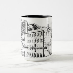 Gibson Mill, Hardcastle Crags Holzkohlezeichnung Tasse