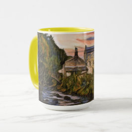 Gibson Mill, Hardcastle Crags Ölmalerei Tasse