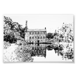 Gibson Mill Hebden Bridge - Vintage Charcoal Style Fotodruck