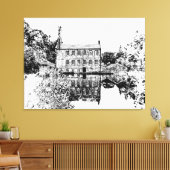 Gibson Mill Hebden Bridge - Vintage Charcoal Style Leinwanddruck (Insitu (Wohnzimmer))