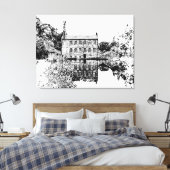 Gibson Mill Hebden Bridge - Vintage Charcoal Style Leinwanddruck (Insitu (Schlafzimmer))