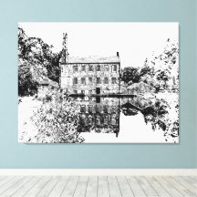 Gibson Mill Hebden Bridge - Vintage Charcoal Style