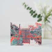 Gibson Mill Red Impressionist Sketch Feiertagspostkarte (Stehend Vorderseite)