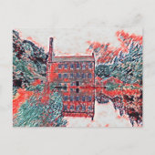 Gibson Mill Red Impressionist Sketch Feiertagspostkarte (Vorderseite)