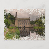 Gibson Mill Reflection - Distressed Watercolour Feiertagspostkarte (Vorderseite)