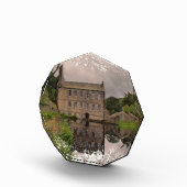 Gibson Mill Reflection - Distressed Watercolour Fotoblock (Rechts)