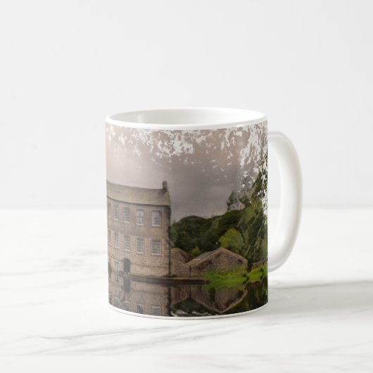 Gibson Mill Reflection - Distressed Watercolour Kaffeetasse (VorderseiteRechts)