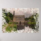 Gibson Mill Reflection - Distressed Watercolour Poster (Vorne)