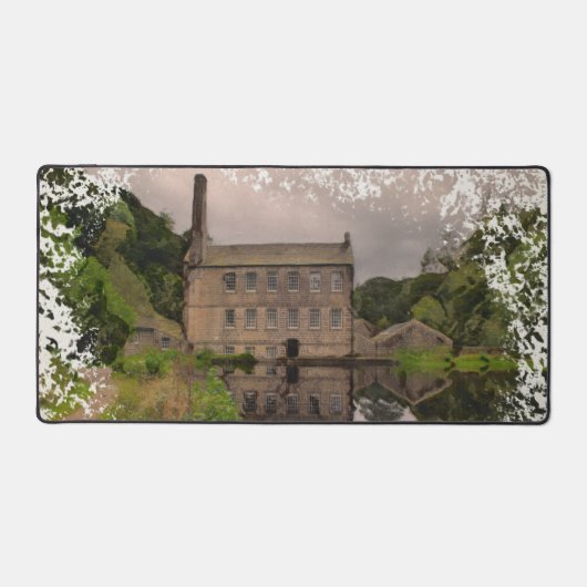 Gibson Mill Reflection - Distressed Watercolour Schreibtischunterlage (Vorderseite)
