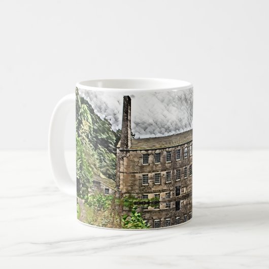 Gibson Mill Reflection - Hardcastle Crags Kaffeetasse (Vorderseite Links)