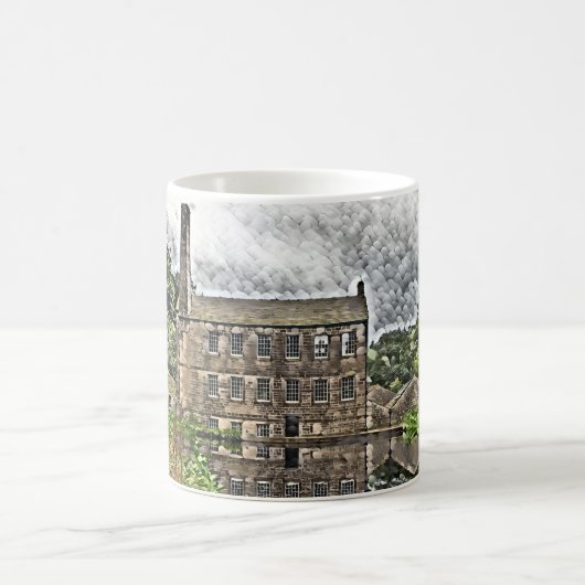 Gibson Mill Reflection - Hardcastle Crags Kaffeetasse (Mittel)