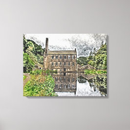 Gibson Mill Reflection - Hardcastle Crags Leinwanddruck