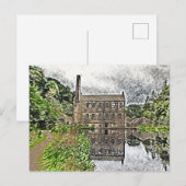 Gibson Mill Reflection - Hardcastle Crags Postkarte (Vorne/Hinten)