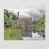 Gibson Mill Reflection - Hardcastle Crags Postkarte (Vorderseite)