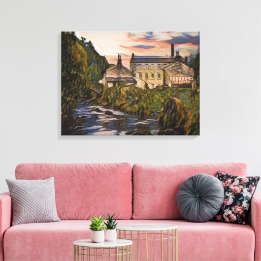 Gibson Mill Sunset Oil Painting Style Leinwanddruck (Insitu (Wohnzimmer))