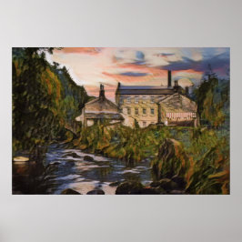 Gibson Mill Sunset Oil Painting Style Poster