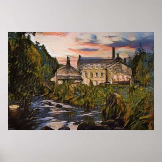 Gibson Mill Sunset Oil Painting Style Poster (Vorne)