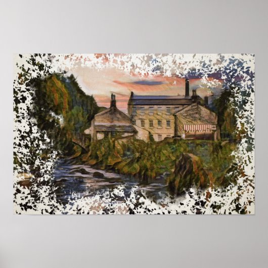 Gibson Mill Sunset Oil Painting Style Poster (Vorne)