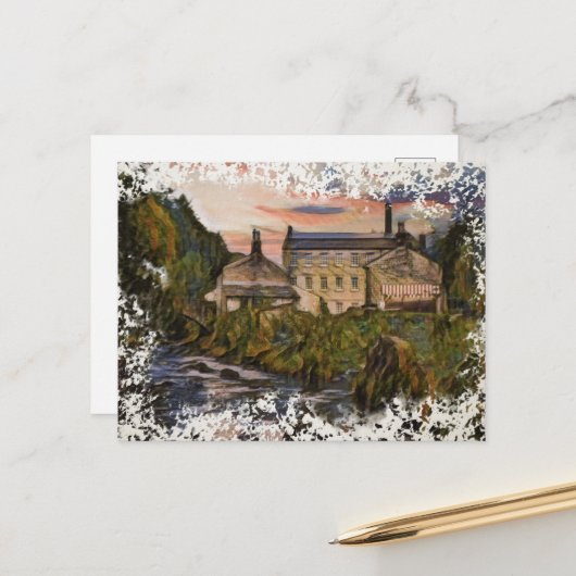 Gibson Mill Sunset Oil Painting Style Postkarte (Vorderseite/Rückseite Beispiel)
