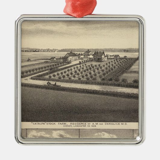 Gibson, Nebraska Silbernes Ornament (Vorne)