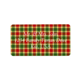 Gibson Tartan Label Adressaufkleber