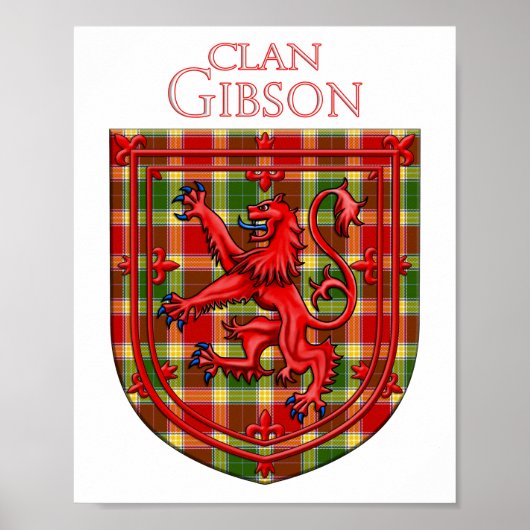 Gibson Tartan Scottish Kariert Lion Rampant Poster (Vorne)