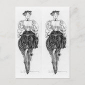 Gibson's Girl Riding A Bicycle Postkarte (Vorderseite)