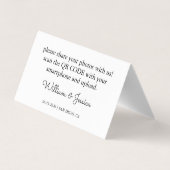 Gibt den QR-Code der Liebe Wedding Fotos weiter Visitenkarten (Rückseite)