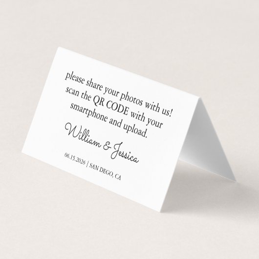 Gibt den QR-Code der Liebe Wedding Fotos weiter Visitenkarten (Rückseite)