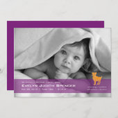 Gibt die Geburtskarte des Ram Foto aus Ankündigung (Vorne/Hinten)