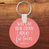 gibt echte Anwesen-Ratschläge für Tacos Funny Agen Schlüsselanhänger (Vorderseite)